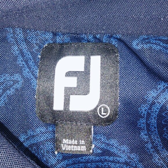 FOOTJOY Men's Blue Paisley Print Performance Golf Polo, Size Large - Picture 7 of 9